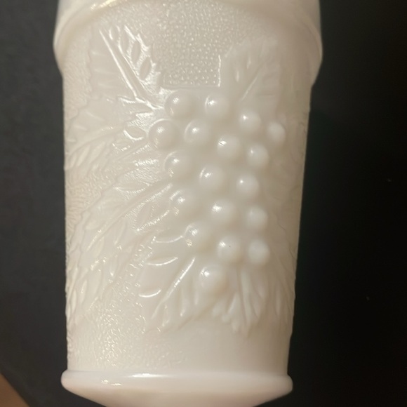 Footed Milk Glass Grapevine Goblets - Picture 6 of 12